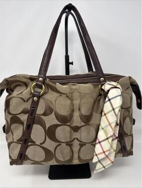 Coach  Mono Jacquard Canvas Tote Bag Brown